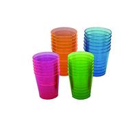 ABRUS® Plastic Shot Glasses 28ml, Pack of 60, 1OZ, 2.8CL Rainbow Neon Shot Cups, Shots Vodka Jelly Sample Tasting Desserts Cup for Parties Drinking Games