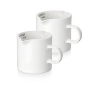 ABRUTY Espresso Cups, 5 OZ Ceramic Double Spouts Cups, Shot Cup Mug with Handle and Measuring, Small Accessories for Machine Set Suitable for Milk Coffee Syrup