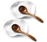 ABRUTY Spoon Rest for Stove Top, Ceramic Spoon Holder for Kitchen Counter, Modern Farmhouse Kitchen Decor Accessories for Spatula, Spoons or Tongs