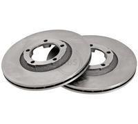 ABS 15852 Front Brake Discs Pair 255mm Vented Fits Mitsubishi L 300 Delica