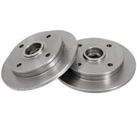 ABS 15975 Rear Brake Discs Pair 222mm Solid Fits Mazda Mercury 323 Capri