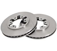 ABS 16054 Front Brake Discs Pair 260mm Vented Fits Nissan Navara Urvan