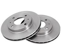 ABS 16194 Front Brake Discs Pair 257mm Vented Fits Hyundai Sonata 45621-36061