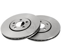 ABS 16265 Front Brake Discs Pair 288mm Vented Fits VW Golf Passat Vento