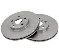 ABS 16279 Front Brake Discs Pair 277mm Vented Fits Toyota Celica 43512-20390
