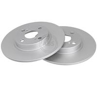ABS 16543 Rear Brake Discs Pair 266mm Solid Fits Toyota Corolla 42431-12150