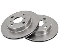 ABS 16651 Front Brake Discs Pair 229mm Vented Fits Toyota Hiace Starlet