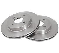 ABS 16990 Front Brake Discs Pair 252mm Vented Fits Nissan Almera 40206-2N301