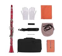 ABS 17-Key Clarinet Bb Flat Woodwind Instrument Beginner Clarinet (Color : Crimson)