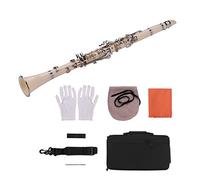 ABS 17-Key Clarinet Bb Flat Woodwind Instrument Beginner Clarinet (Color : White)