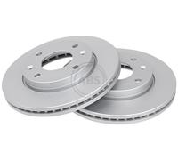 ABS 17199 Front Brake Discs Pair 257mm Vented Fits Hyundai Kia Cerato Elantra