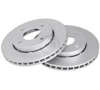ABS 17650 Front Brake Discs Pair 256mm Vented Fits Mitsubishi Smart Colt Czc