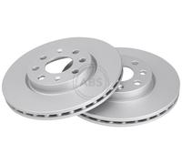 ABS 17710 Front Brake Discs Pair 257mm Vented Fits Fiat Opel Vauxhall Adam Corsa