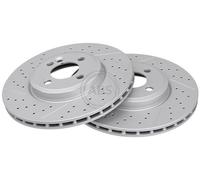 ABS 18185 Front Brake Discs Pair 294mm Slotted Perforated Fits MINI Clubman