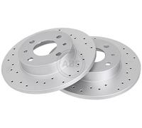 ABS 18232 Rear Brake Discs Pair 240mm Solid Fits Abarth 500 595 695 500C 595C