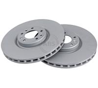 ABS 18242 Front Brake Discs Pair 330mm Vented Fits Citroën Peugeot 407 C5 C6