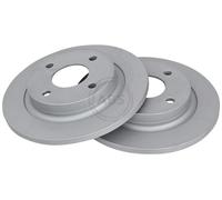 ABS 18618 Rear Brake Discs Pair 253mm Solid Fits Ford Fiesta 2096336