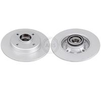 ABS 18643C Rear Brake Discs Pair 244mm Solid Fits Citroën Peugeot 2008 208 C3 C4