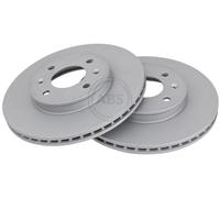ABS 18646 Front Brake Discs Pair 256mm Vented Fits Kia Picanto 51712G6300
