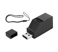 ABS 3 In 1 USB2.0 Splitter Hub Portable Mini Direct Plug-in Extender High Speed Splitter Plug and Play Bus Powered (black 2.0)