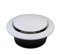 ABS Adjustable Louver Circular Air Ventilation Diffuser Outlet for Ceiling or Wall, White, 75mm, 100mm, 150mm, 200mm(75mm)