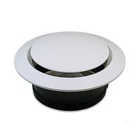 ABS Adjustable Louver Circular Air Ventilation Diffuser Outlet for Ceiling or Wall, White, 75mm, 100mm, 150mm, 200mm(100mm)