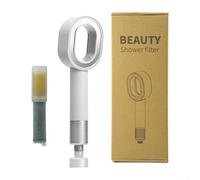 ABS Aromatherapy Shower Head with Internal Filtration to Lower Limescale and Maintain Robust Water Pressure Over Time (White)