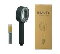 ABS Aromatherapy Shower Head with Internal Filtration to Lower Limescale and Maintain Robust Water Pressure Over Time (Black)