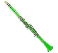 ABS Bb Tone Clarinet Cupronickel Plated Nickel 17 Key Clarinet Kit With Clarinet Reeds And Case Clarinet Kit (Color : Green)