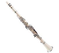 ABS Bb Tone Clarinet Cupronickel Plated Nickel 17 Key Clarinet Kit With Clarinet Reeds And Case Clarinet Kit (Color : White)