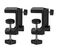 ABS Bidirectional I-Clip for Desk Edge Mounting with 360 Degree Rotation to Support Broadcast and Office Needs (2pcs)