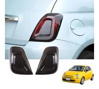 ABS Black Rear Tail Light Lens Taillight Kit Fit Compatible with Fiat 500 2016-2024 Car Taillight Cover,Car Exterior Taillight Protection Cover Accessories