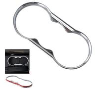 ABS Car Cup Holder Frame Cover for Ford Focus MK2 and Fiesta MK7, Silver or Carbon Fiber Black, Interior Trim Upgrade