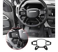 ABS Car Steering Wheel Decoration Frame Trim For LR Defender 90 110 130 2020-2023 Steering Wheel Sequins Stickers Interior Accessories (Black)