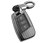 ABS Carbon Fiber Car Key Cover Case fit for vw Passat B8 Arteon Atlas Teramont Jetta MK2 Magotan Key Shell Accessories (key case + keychain)