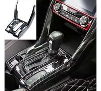 ABS Carbon Fiber Gear Shift Panel Frame Decals for 10th Gen Honda Civic 2016 2017 2018 2019 2020 2021 Auto Integrated Inner Center Console Decorative Stickers
