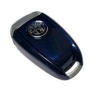 ABS Carbon Fiber Style 3D Color Black Logo Car Smart Remote Key Fob Cover Case Replace for Alfa Romeo Giulia Stelvio Tonale (Black Logo, Blue)
