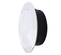 ABS Ceiling Grille, Round Adjustable Diffuser HVAC Heating Cooling, Noise Reduction Exhaust Outlet, White/Black(200MM)