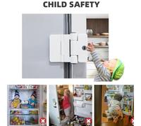 ABS Child Safety Lock for Refrigerator, Drawer & Cabinet - Password Security Lock with Double Button Design, No Tools Required Installation, Multi-Function(White (Key))