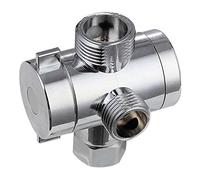 ABS Chrome 3 Way Diverter Hose Fitting T Shape Adapter Connector for Angle Valve Hose Bath Shower Arm Toilet