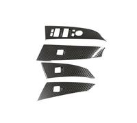 ABS Chrome Car Interior Door Window Lift Switch Button Panel Frame Protective Cover Trim For B&MW 5 Series E60 2004 2005 2006 Car Interior Mouldings(Carbon look)