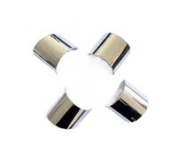 ABS Chrome carbon fiber Car Styling Accessories Steering Wheel Panel Cover Trim for Ford For Mondeo 2004 2005 2006 (Color : Silver)
