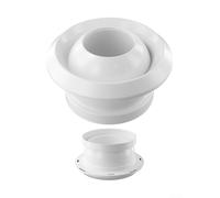 ABS Circular Spherical Air Diffuser Nozzle Vent Cover for Airport Station Central Ventilation, Adjustable Air Outlet Valve, 75/100/150/200mm, White(200Q)