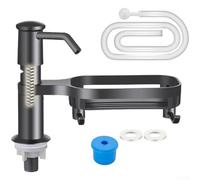 ABS Constructed Soap Dispenser for Kitchen Use Featuring 360 Degree Rotation Capability and 100cm Flexible Silicone Tube Integration (Gray)