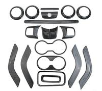 Abs Dashboard Center Console Door Bundle Gear 4 Surround Moulding Cover Jku Black (BLACK CARBON PATTERN) 18pcs Car Interior Decor Trim Handle Compatible with Wrangler Jk Set Shift Door 20112017