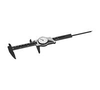 ABS Dial Caliper, 0,150mm and British Scales, Accuracy 0.1mm,Unrestrained Lens, Compact and Lightweight, Plastic Vernier Caliper with Dial, Black Grey, Ideal for Laboratory,