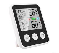 ABS Digital Thermometer Hygrometer with 24h Recording(TS-9909-B (black)) | Fast for 10s update, ±1℃ for temp accuracy, ±3% humidity precision, LCD display, health monitoring
