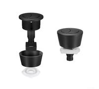 ABS Dual Flush Toilet Cistern Push Button Replacement Kit for Fluidmaster PRO550UK & Skylo SKY005 Valves - 20mm/40mm/50mm/60mm Aperture, Black/Gold/(Black)
