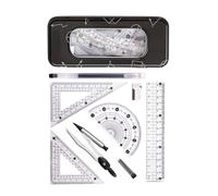 ABS Geometry Tools Kits Including Compasses Ruler Protractors for Accurate Technical Drawings and Homework Assignments Ergonomic Compass for Designers