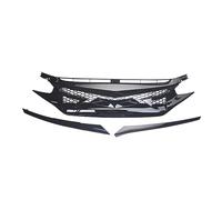 ABS Glossy Black Demon Style With 2 Eyebrows Car Racing Grill Grills Upper Bumper Grille Compatible For Honda CIVIC 10th Gen 2016 2017 2018